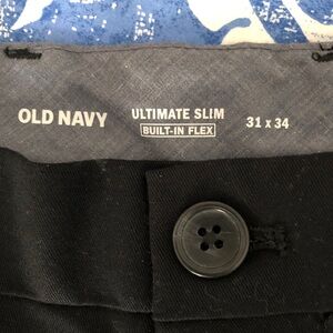NWT Old Navy Ultimate Slim Black Trousers - Size 31x34
